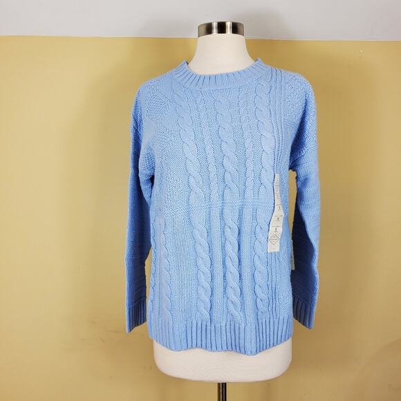 St. John's Bay Blue Chunky Knit Sweater Size S - Picture 1 of 8